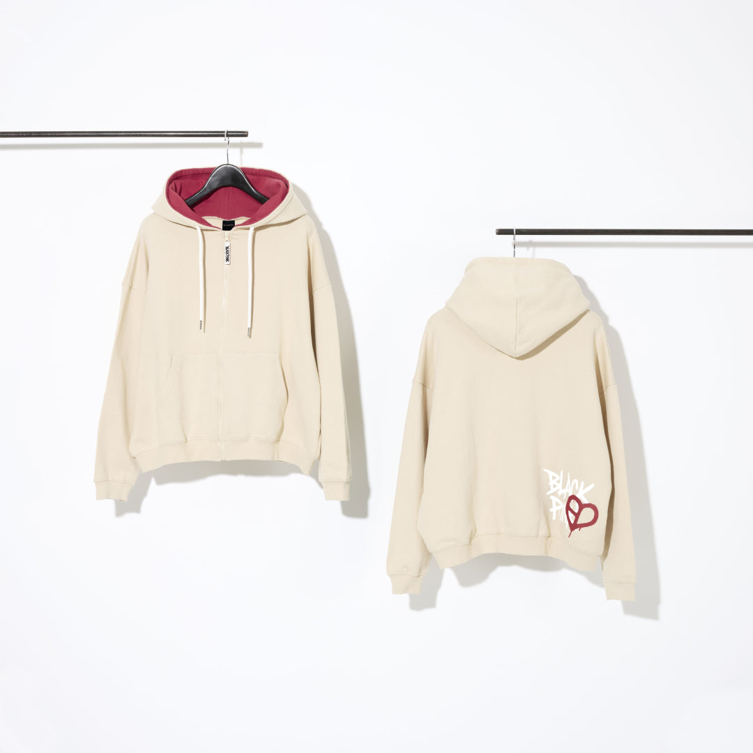 BLACKPINK ジップアップフーディー＆ハーフパンツ （BEIGE） ジップアップフーディー -STREET LOGO-（BEIGE） – YGEX OFFICIAL SHOP