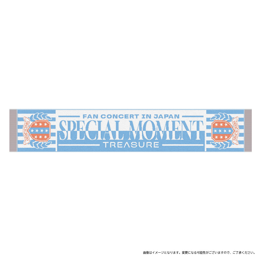フリンジ付き ジャガードタオル（BLUE）
