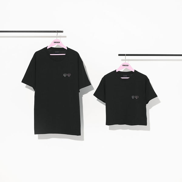 ★韓国の人気★【 】★LOGO BEL.T★正規品★ Tシャツ -DOUBLE HEART LOGO-（BLACK） – YGEX OFFICIAL SHOP