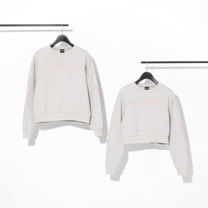 クルーネックスウェット -PIPING-（LIGHT GRAY）