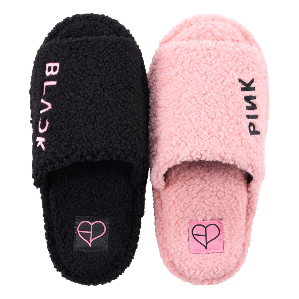 ルームシューズ -BLACKPINK LOGO-（BLACK×PINK）