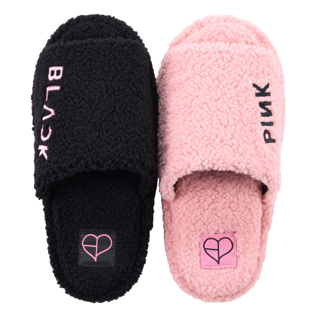 ルームシューズ -BLACKPINK LOGO-（BLACK×PINK）