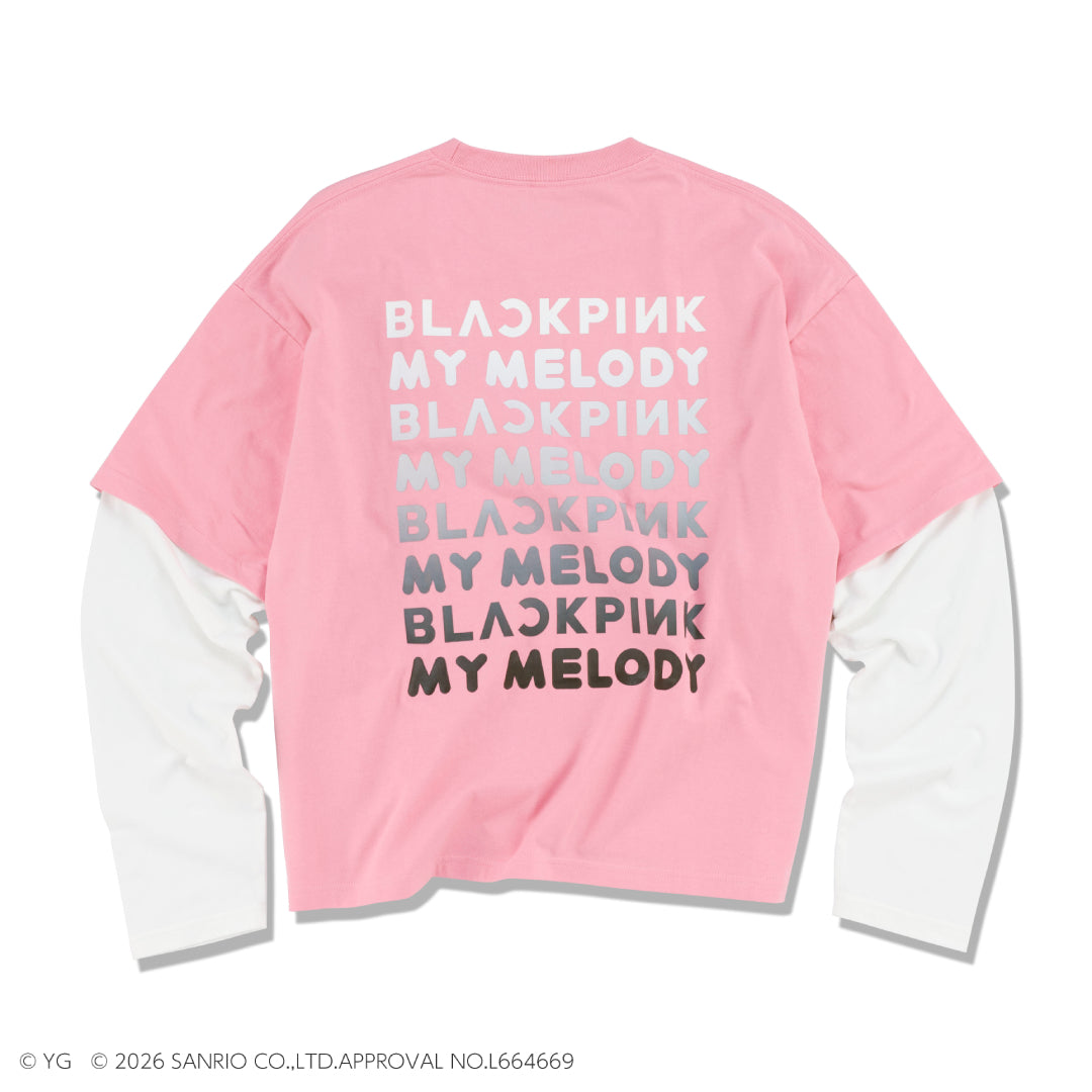 【マイメロディ】長袖レイヤードTシャツ (PINK)