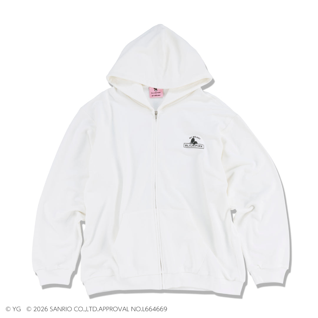 【マイメロディ】ZIP-UPフーディー HEART LOGO (WHITE) – YGEX OFFICIAL SHOP