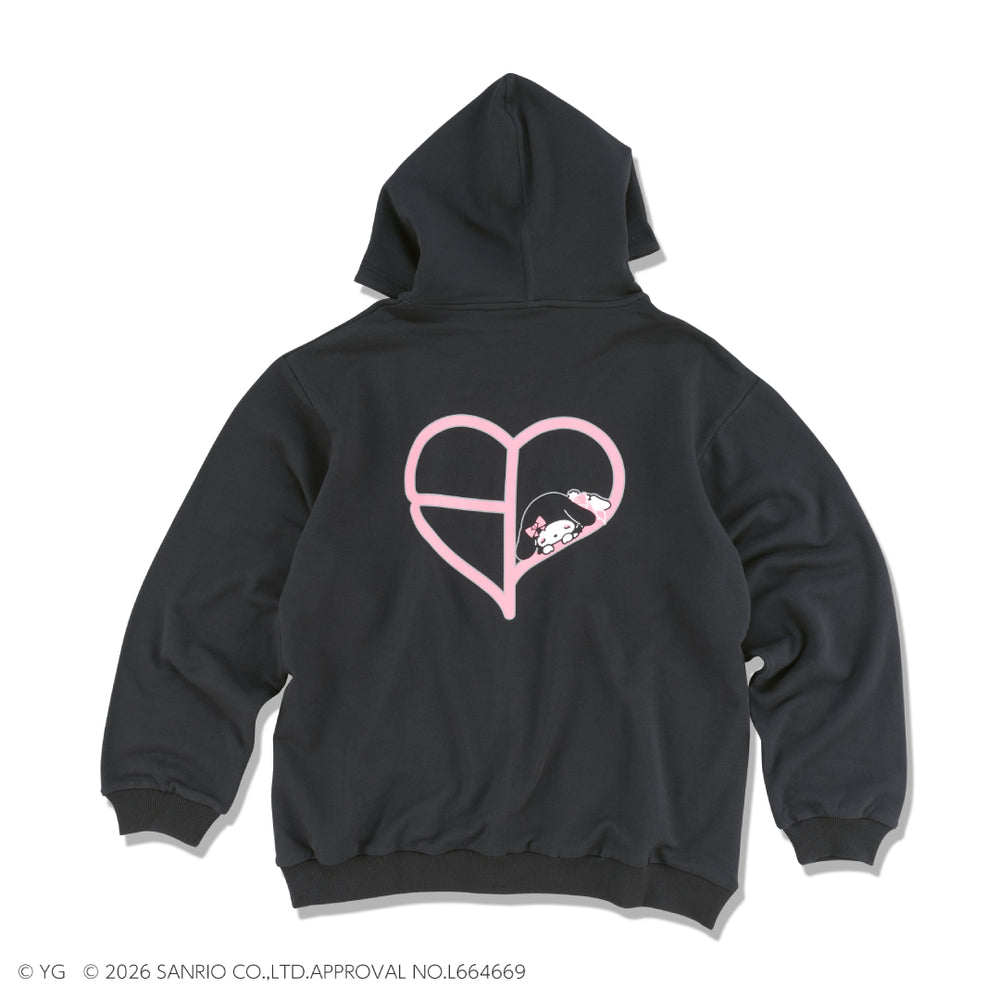 マイメロディ】ZIP-UPフーディー HEART LOGO (BLACK) – YGEX OFFICIAL SHOP