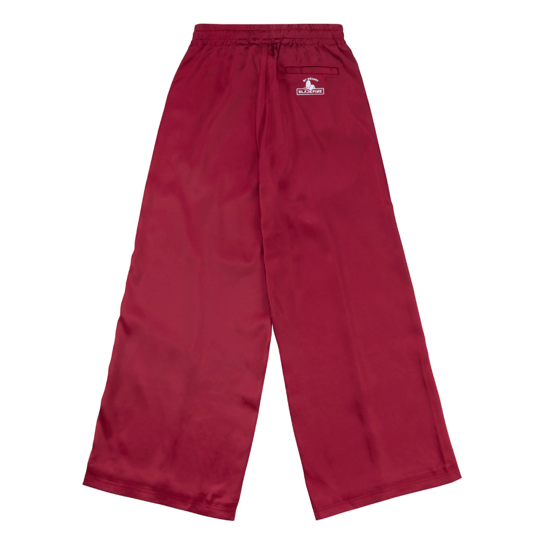 【マイメロディ】サテン ワイドレッグ パンツ (RED)