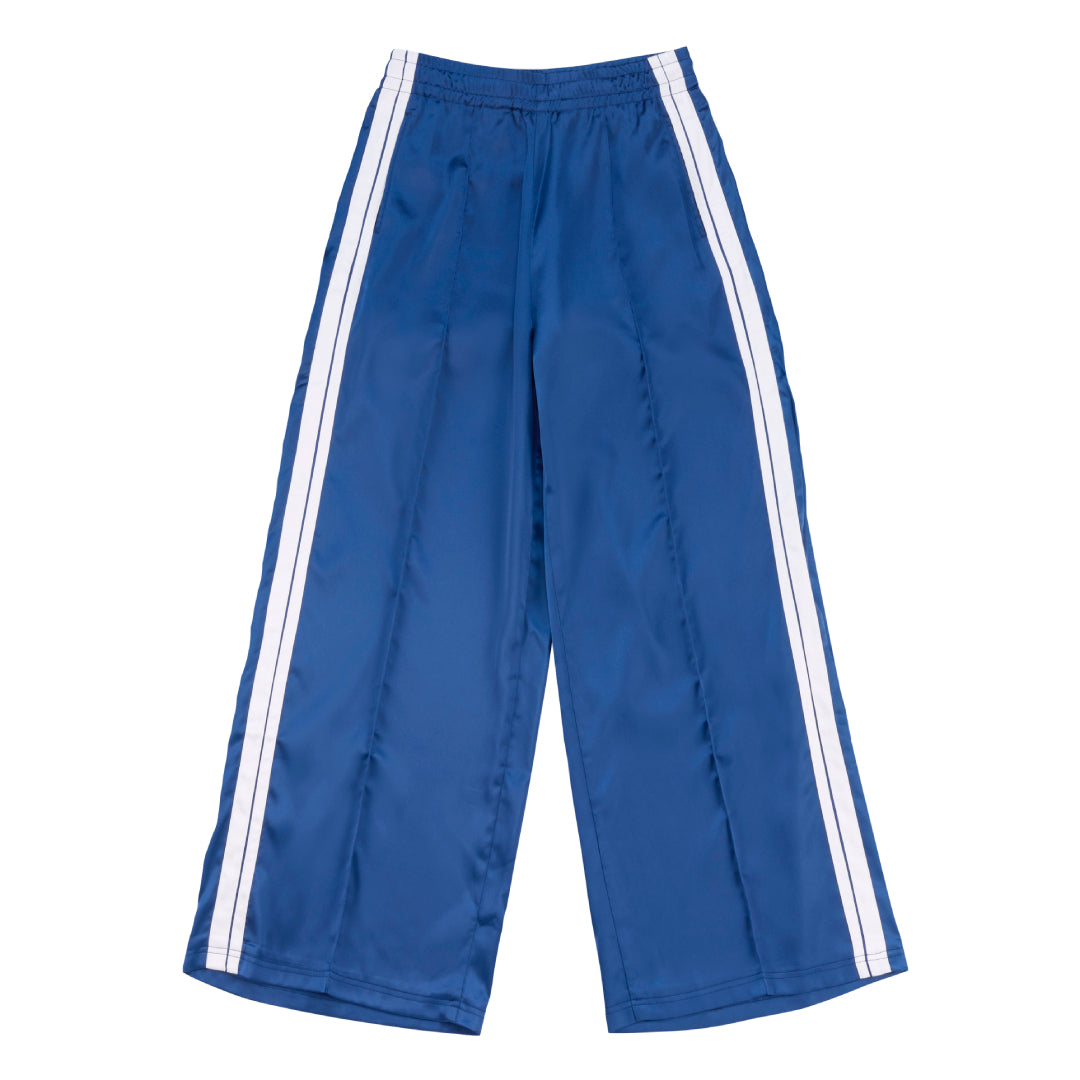 【マイメロディ】サテン ワイドレッグ パンツ (NAVY)