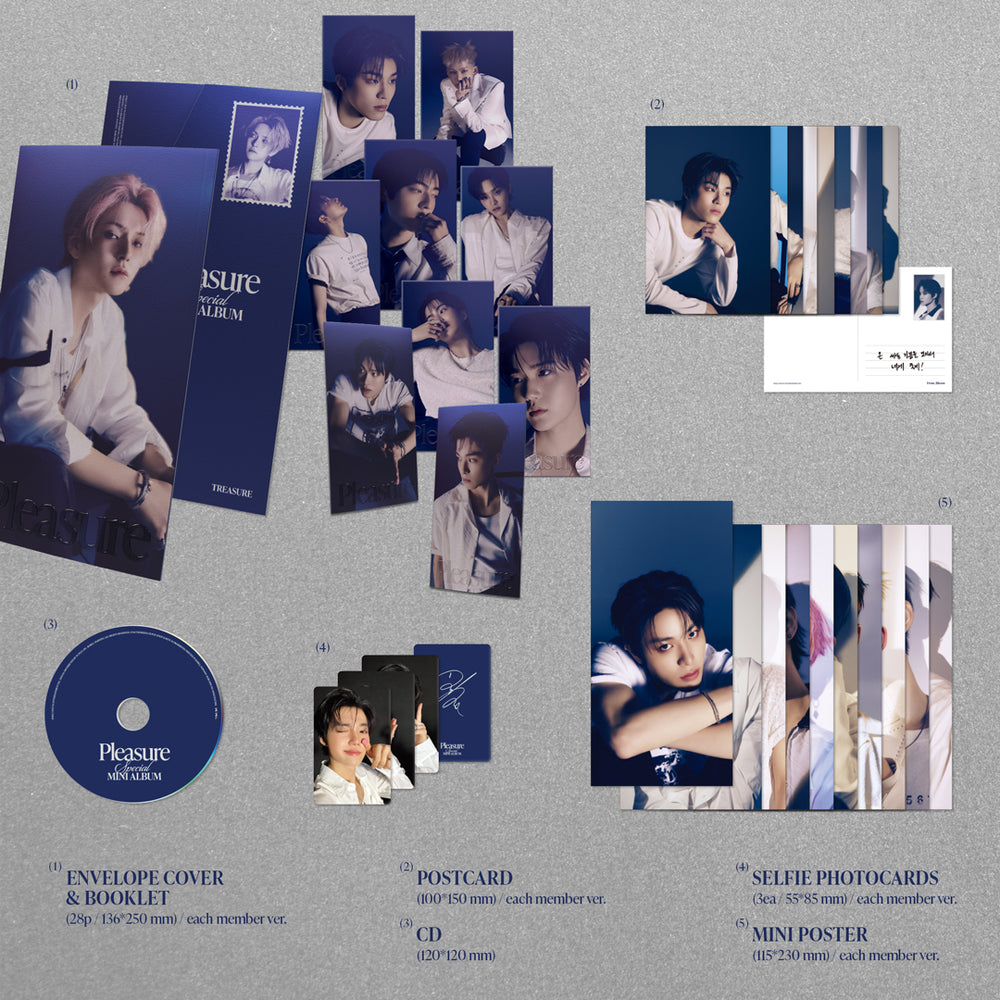 【韓国盤】TREASURE SPECIAL MINI ALBUM [PLEASURE] [BLUE VER.](メンバー別10種) ※選択可