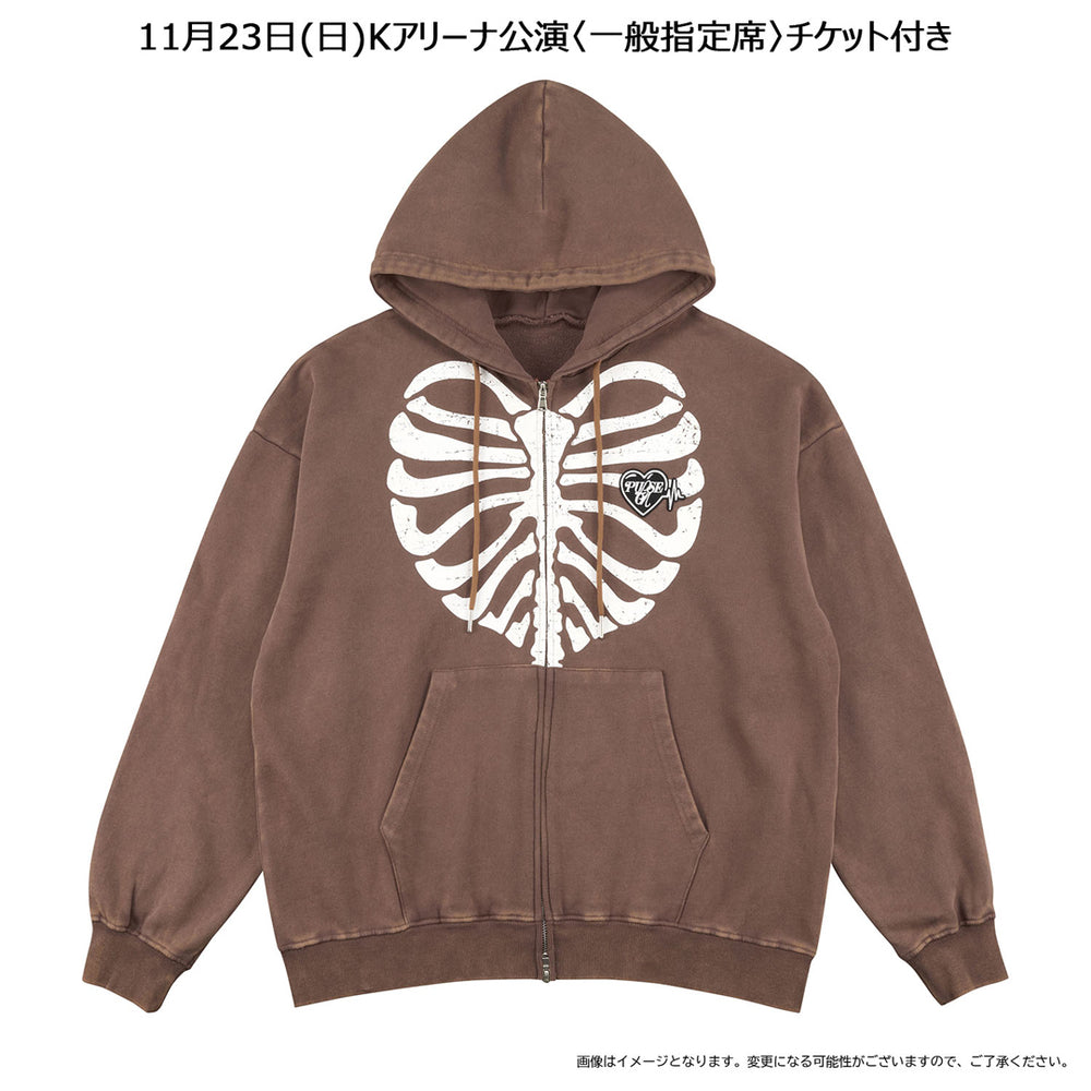 【11月23日(日)Kアリーナ公演〈一般指定席〉チケット付き】ジップアップフーディー（BROWN）