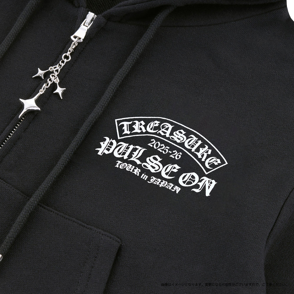 TREASURE PLUSE ON ジップアップフーディー BLACK 2025-26 TREASURE TOUR [PULSE ON] IN JAPAN』GOODS | グッズ