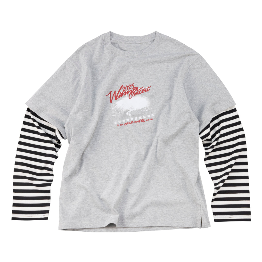 レイヤードロングスリーブTシャツ（LIGHT GRAY）